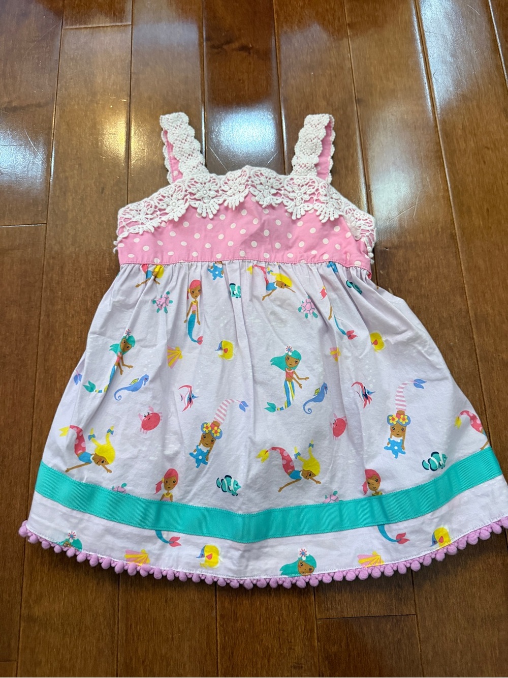 Matilda Jane Pink Polka Dot & Pastel Mermaid Dress